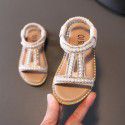 Diamond summer shoes princess shoes flash ROMAN SANDALS wholesale Korean girls' pearl sandals 2022 girls' new open toe shoes