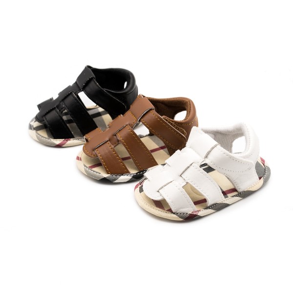 0-1-year-old Plaid handmade sandals baby shoes toddler shoes baby shoes one hair substitute