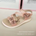 2019 summer bow girls' sandals Korean version soft bottom middle and small children's lady princess shoes new children's sandals low