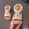 Diamond summer shoes princess shoes flash ROMAN SANDALS wholesale Korean girls' pearl sandals 2022 girls' new open toe shoes