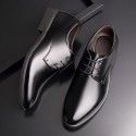 Men's two-layer leather casual leather shoes men's shoes fashion breathable wedding shoes formal leather shoes large one for hair 