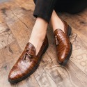 Crocodile leather one-step leather shoes men's casual shoes British cross-border large 38-47 fashion Lefu shoes men's shoes 