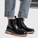 Martin boots men's fashion bright leather British versatile casual high top shoes men's new autumn Korean work clothes boots 