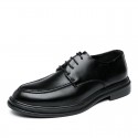Summer breathable block men's shoes British Suit Wedding Gift large black business dress casual men's shoes 