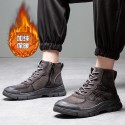 Ns-55502 autumn and winter new high top casual shoes men's winter Plush warm Martin boots men's thick soled men's board shoes 