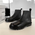 2021 new high top men's shoes trend British autumn and winter Plush Martin boots one foot boots fashion front zipper men's Boots 