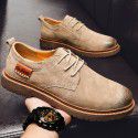 Retro low top thick soled British Style Men's casual shoes autumn lace up work clothes shoes men's fashion large cross-border men's shoes 