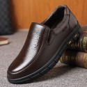 Rubber warm black spot round head breathable adult low top leather SGS shoes 