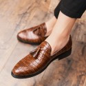 Crocodile leather one-step leather shoes men's casual shoes British cross-border large 38-47 fashion Lefu shoes men's shoes 