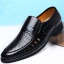 Spring men's leather shoes men's black business formal casual men's shoes large breathable middle-aged and elderly dad's shoes 