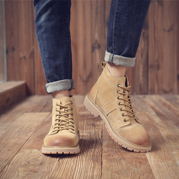 New military boots leather Martin boots men's boots desert boots high helper work clothes shoes Martin boots Taobao 