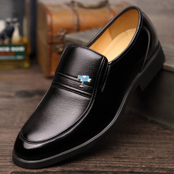 Spring men's leather shoes men's black business formal casual men's shoes large breathable middle-aged and elderly dad's shoes 