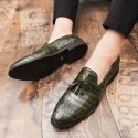 Crocodile leather one-step leather shoes men's casual shoes British cross-border large 38-47 fashion Lefu shoes men's shoes 