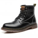 Martin boots men's middle upper British style high top leather shoes men's shoes leather short boots work clothes black leather boots fashion one hair substitute 
