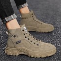 Martin boots men's high top 2021 autumn winter new fashion boots men's Non Slip Socks Black casual work shoes men's Boots 