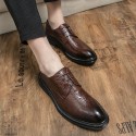 Leather shoes men's Korean business style pointed and versatile fashion men's shoes British youth business formal dress youth casual leather shoes 