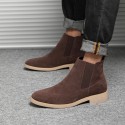 Autumn and winter Chelsea Boots Men's reverse suede pointed Martin boots men's high top leather shoes British men's boots one hair substitute 