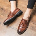 Men's leather shoes leisure new British trend one foot pea shoes men's Korean business low top casual small leather shoes 