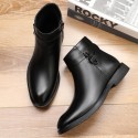 Spring Chelsea Boots Men's middle upper leather shoes British style pointed short boots cover feet Martin boots men's boots a substitute hair 
