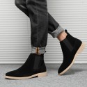 Autumn and winter Chelsea Boots Men's reverse suede pointed Martin boots men's high top leather shoes British men's boots one hair substitute 