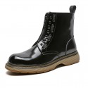 Martin boots men's fashion bright leather British versatile casual high top shoes men's new autumn Korean work clothes boots 