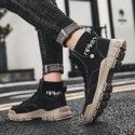 Martin boots men's high top 2021 autumn winter new Korean men's Boots Black Classic hosiery casual work shoes men's shoes 