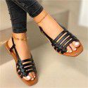 Wish new summer 2020 flat bottomed round head casual sandals women's large 40-43 sandals wholesale
