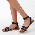 2022 summer new sandals female wish Amazon popular flat bottom fish mouth Roman sandals casual elastic sandals