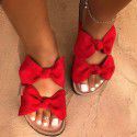 Cross border foreign trade large open toe BOW FLAT slippers women wear beach sandals in European and American fashion in summer