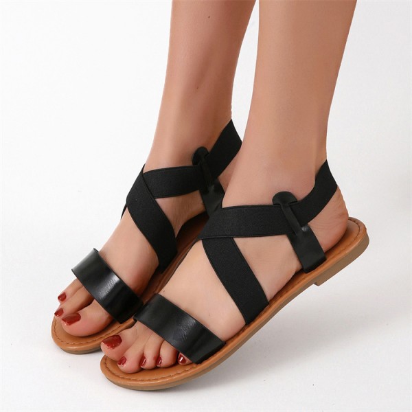 2022 cross border summer new sandals women in Europe and the United States popular large light flat bottomed women's sandals sandals