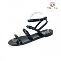 Amazon's popular Bohemian bandage cross rivet sandals wear crystal jelly slippers Factory