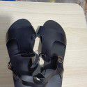 Amazon cross border large flat sandals women's metal buckle open toe flat heel casual sandals beach ROMAN SANDALS