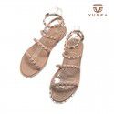 Amazon's popular Bohemian bandage cross rivet sandals wear crystal jelly slippers Factory