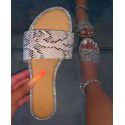 Amazon wish popular one word sandals female 2021 summer new European and American leopard print beach shoes manufacturer wholesale