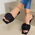 Cross border Amazon European and American style fashion large round buckle flat bottom leisure beach sandals women's foreign trade mosquito repellent incense women's shoes