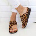 A pair of Amazon external leather slippers with sloping heels and toe sandals, women's foreign trade large women's shoes, spot 40-43