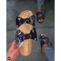 European and American summer new foreign trade large size Amazon express spot women's shoes sandals bow thick soled slippers