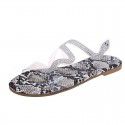 Foreign trade large size women's shoes snake shaped Rhinestone slippers summer new European and American fashion flat bottom snake pattern beach cool slippers women