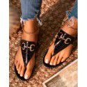 European and American foreign trade large size new autumn flip flops women's express Amazon wear beach metal chain sandals