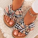 2021 European and American foreign trade large bow summer sandals word women's shoes thick soled SANDALS BEACH shoes wholesale