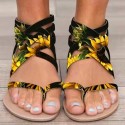 Amazon cross border large flat sandals women's European and American woven clip toe Roman women's sandals hollowed out beach sandals women