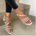 Summer 2021 new wish Middle East foreign trade Africa flat bottom Rhinestone Roman sandals women's 35-43 sandals