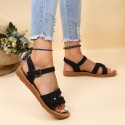 Amazon European and American fish mouth sandals women's large flat bottom elastic belt women's sandals flat bottom strap rubber sandals