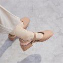Sandals New Women's bag head sandals summer middle heel 2022 Korean version versatile style retro thick heel one word belt single shoe hot