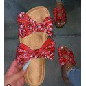 European and American summer new foreign trade large size Amazon express spot women's shoes sandals bow thick soled slippers