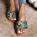 Cross border large flower color matching summer sandals 2022 new European and American women's flat bottomed beach slippers