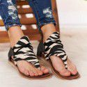 2022 summer foreign trade large size New Amazon Roman sandals women's cross-border snake flat sandals light Roman shoes