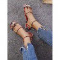 Wish cross border foreign trade sandals women's 2021 new European and American flat bottomed large foreigntradesandals