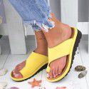 A pair of Amazon external leather slippers with sloping heels and toe sandals, women's foreign trade large women's shoes, spot 40-43