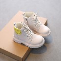 2021 new autumn and winter Baby Shoes Boys' Plush Martin boots high top two cotton short boots girls' spring and Autumn
